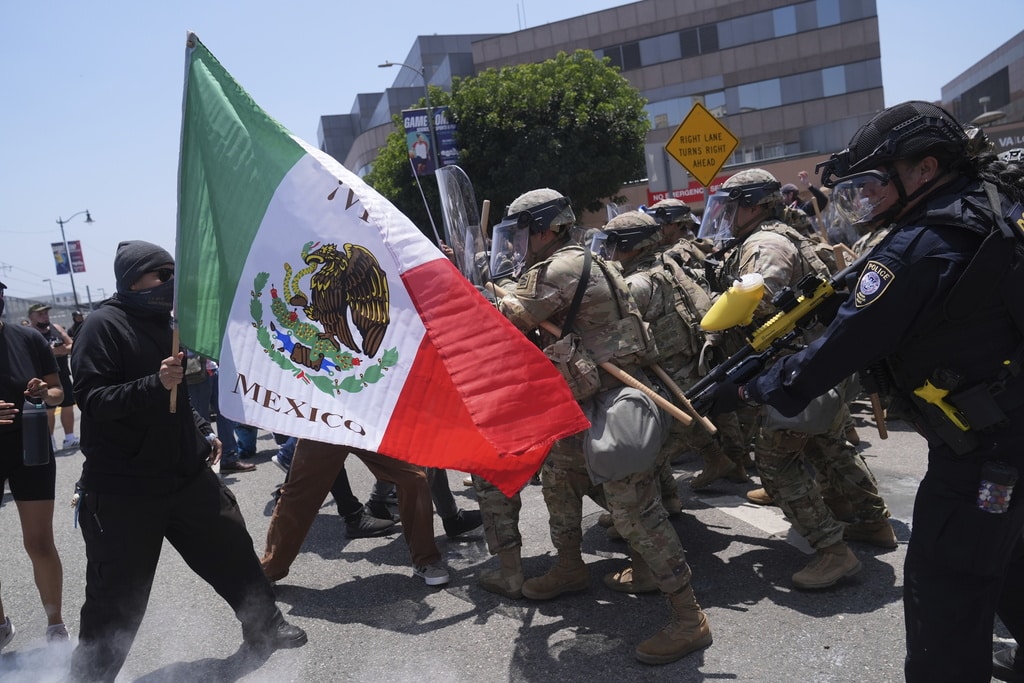 Protesters in Los Angeles