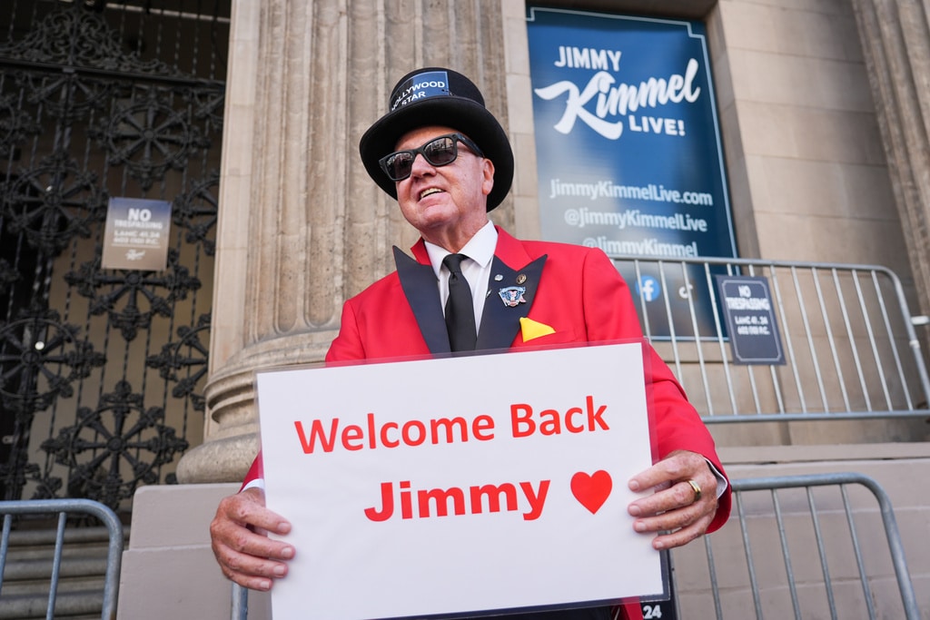 Emotional Jimmy Kimmel says in late-night return he never intended to make light of Kirk’s killing