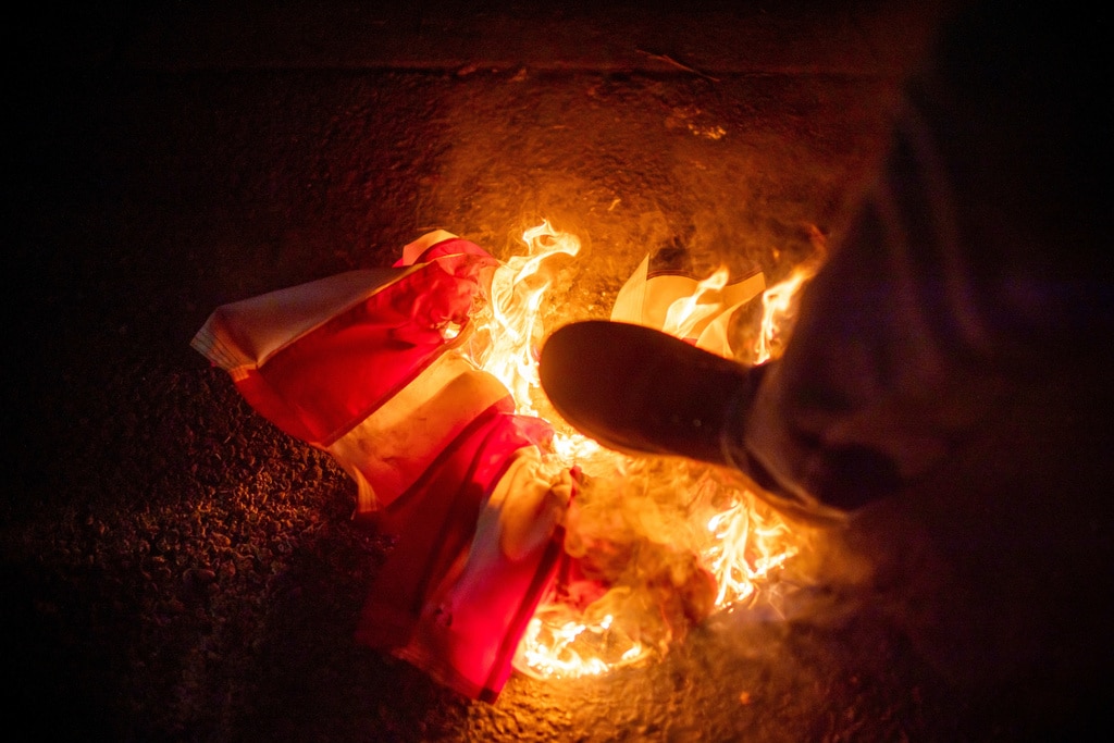 Trump claims that flag burning is now illegal